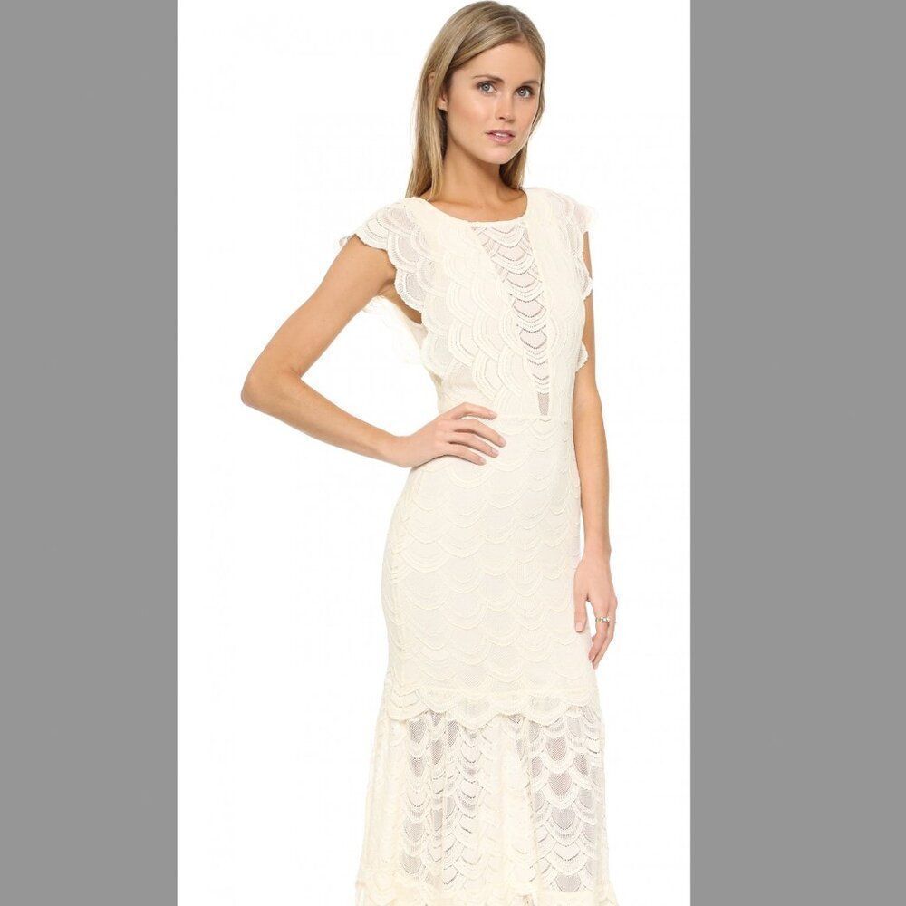 NWT White NightCap Clothing Victorian Lace Caletto Maxi Dress XS S Coquette Boho